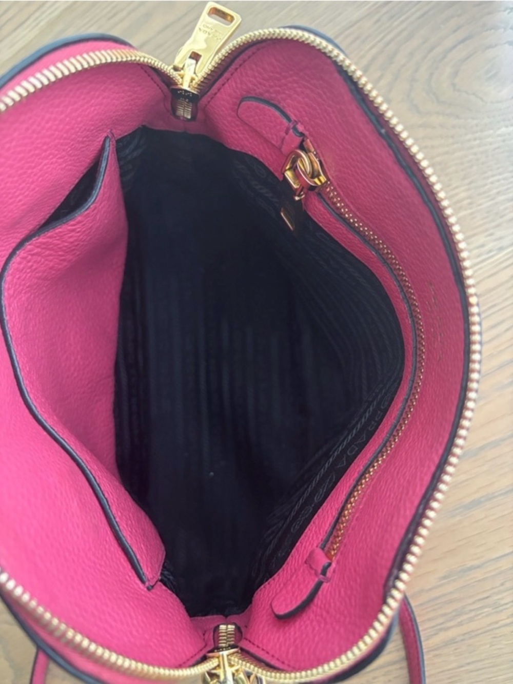 Prada Pink Pebbled Leather Crossbody Satchel with Gold Hardware - Picture 10 of 14